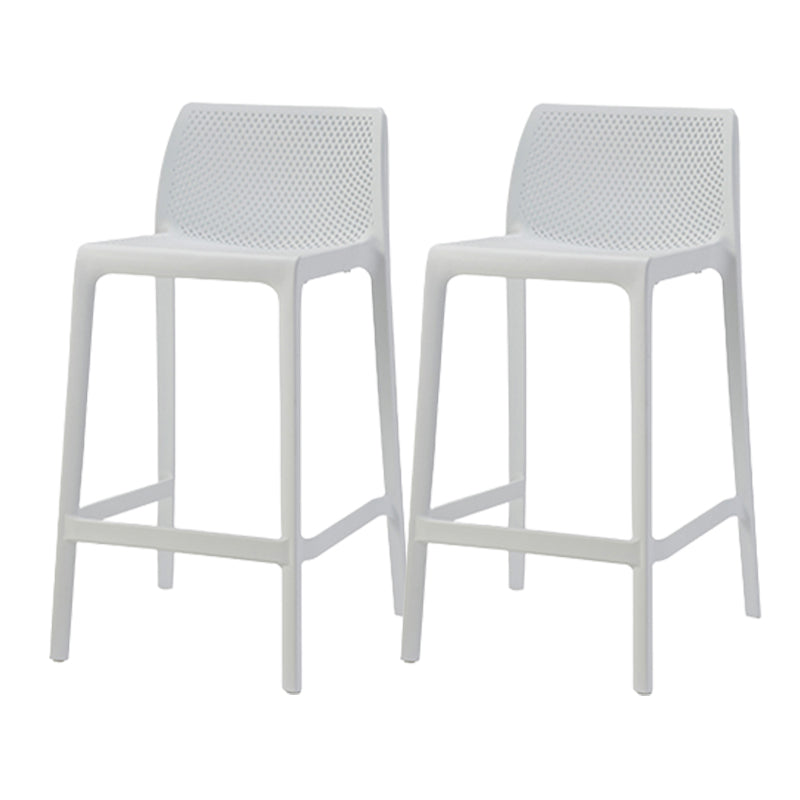 Contemporary Low Back Indoor Plastic Armless Bar Stool with Footrest