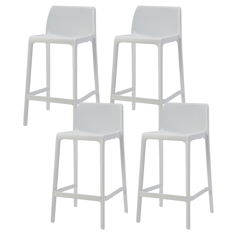Contemporary Low Back Indoor Plastic Armless Bar Stool with Footrest