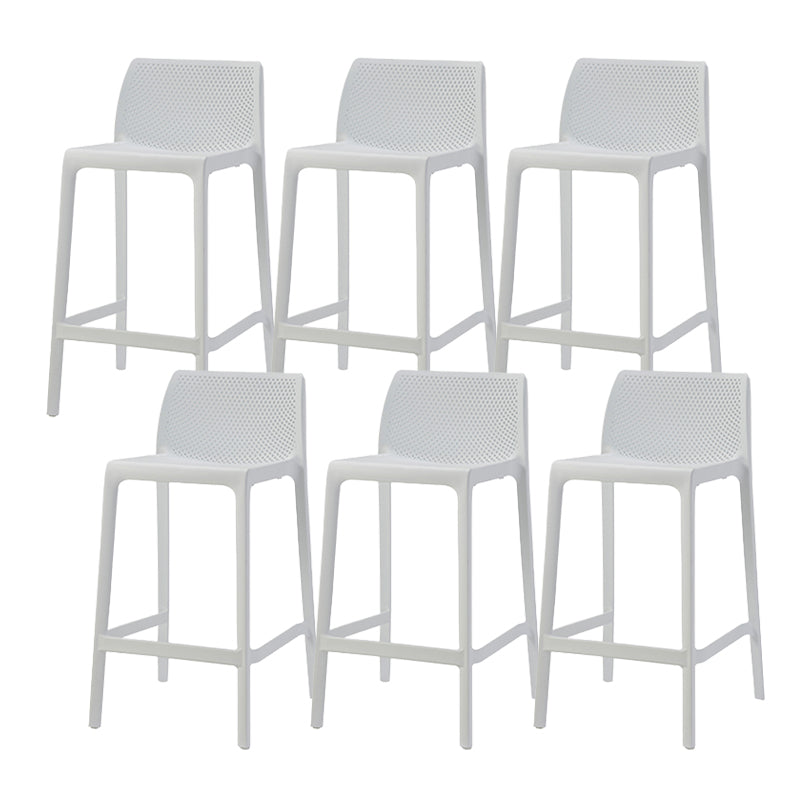 Contemporary Low Back Indoor Plastic Armless Bar Stool with Footrest