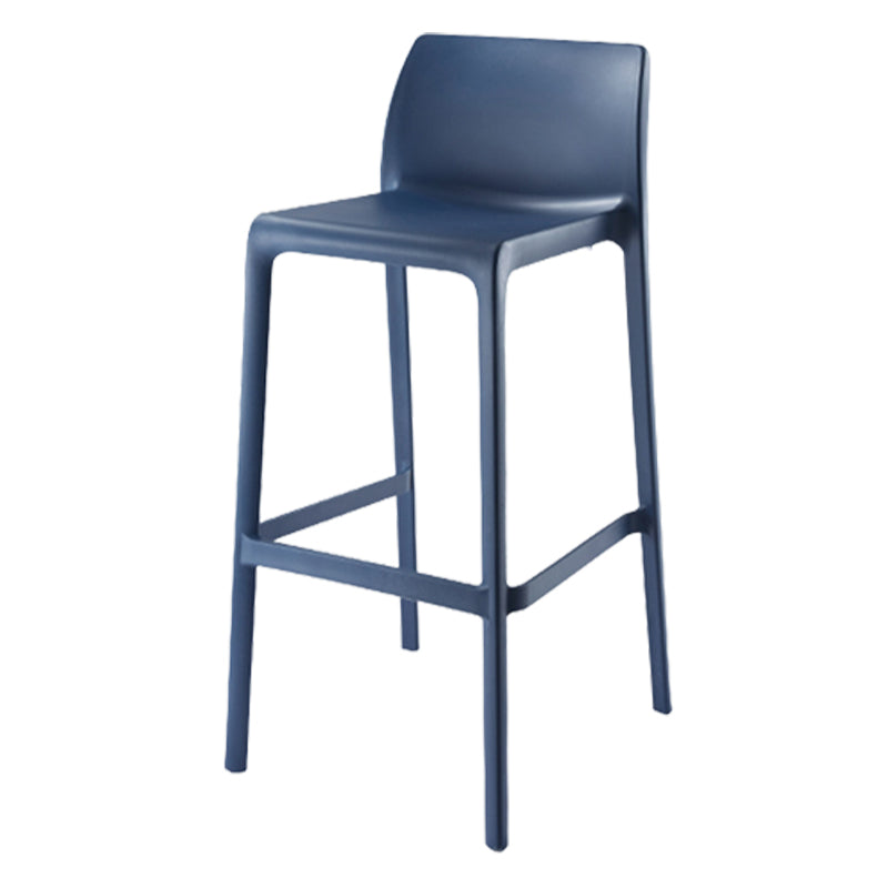 Contemporary Low Back Indoor Plastic Armless Bar Stool with Footrest