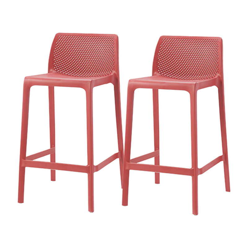Contemporary Low Back Indoor Plastic Armless Bar Stool with Footrest