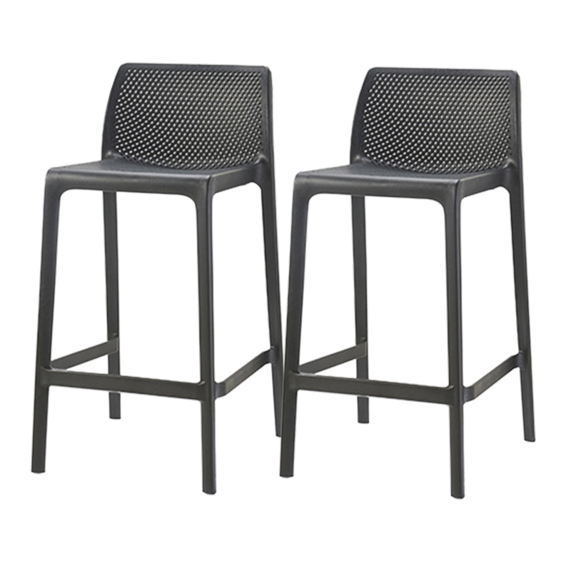Contemporary Low Back Indoor Plastic Armless Bar Stool with Footrest