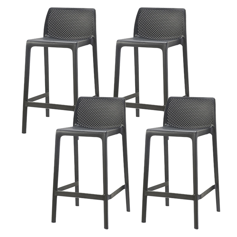 Contemporary Low Back Indoor Plastic Armless Bar Stool with Footrest