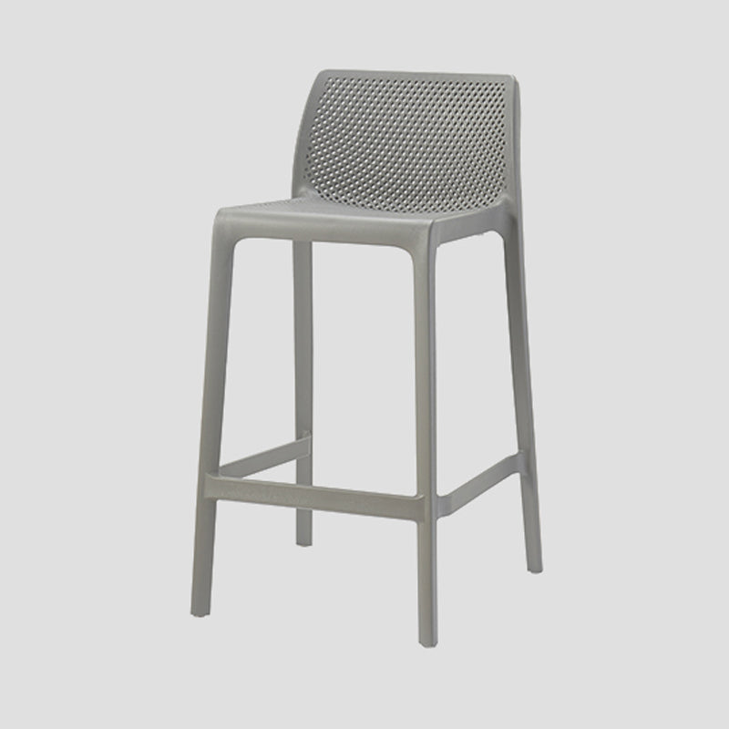 Contemporary Low Back Indoor Plastic Armless Bar Stool with Footrest