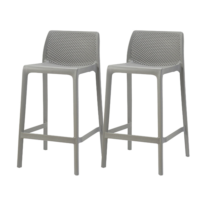Contemporary Low Back Indoor Plastic Armless Bar Stool with Footrest