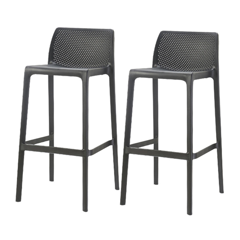 Contemporary Low Back Indoor Plastic Armless Bar Stool with Footrest
