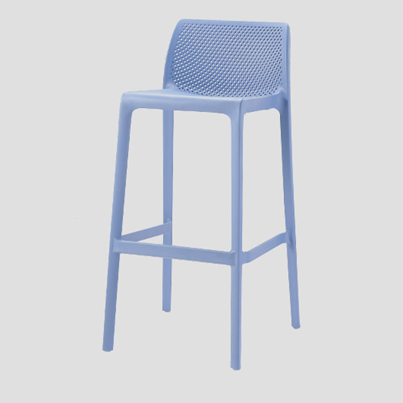 Contemporary Low Back Indoor Plastic Armless Bar Stool with Footrest