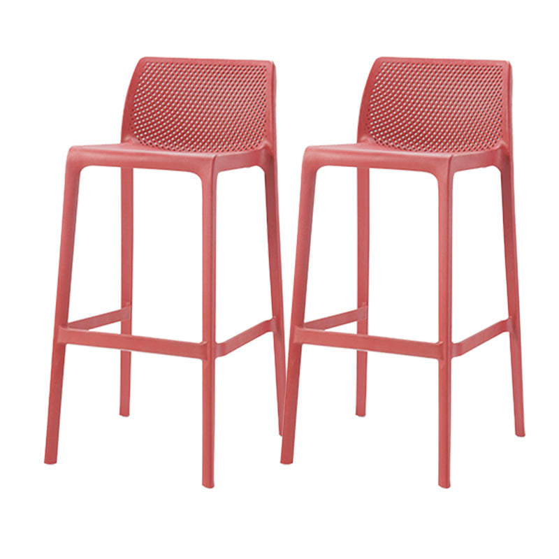 Contemporary Low Back Indoor Plastic Armless Bar Stool with Footrest