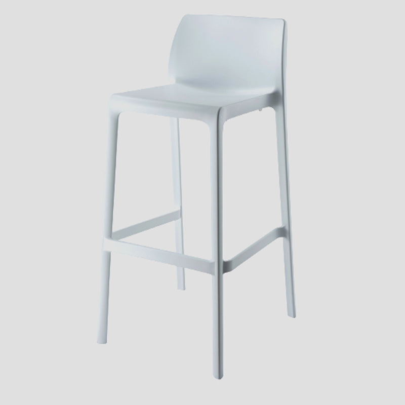 Contemporary Low Back Indoor Plastic Armless Bar Stool with Footrest