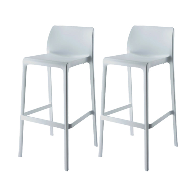 Contemporary Low Back Indoor Plastic Armless Bar Stool with Footrest