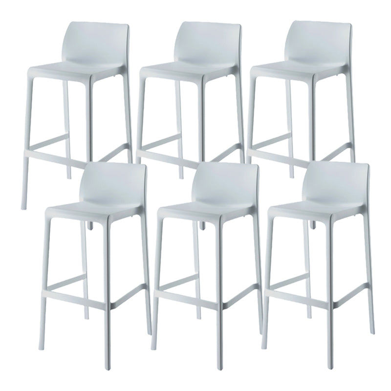 Contemporary Low Back Indoor Plastic Armless Bar Stool with Footrest