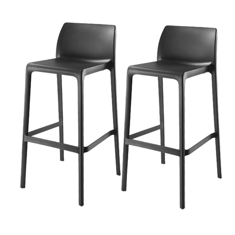 Contemporary Low Back Indoor Plastic Armless Bar Stool with Footrest