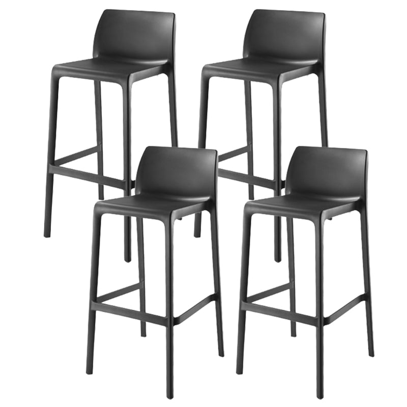 Contemporary Low Back Indoor Plastic Armless Bar Stool with Footrest