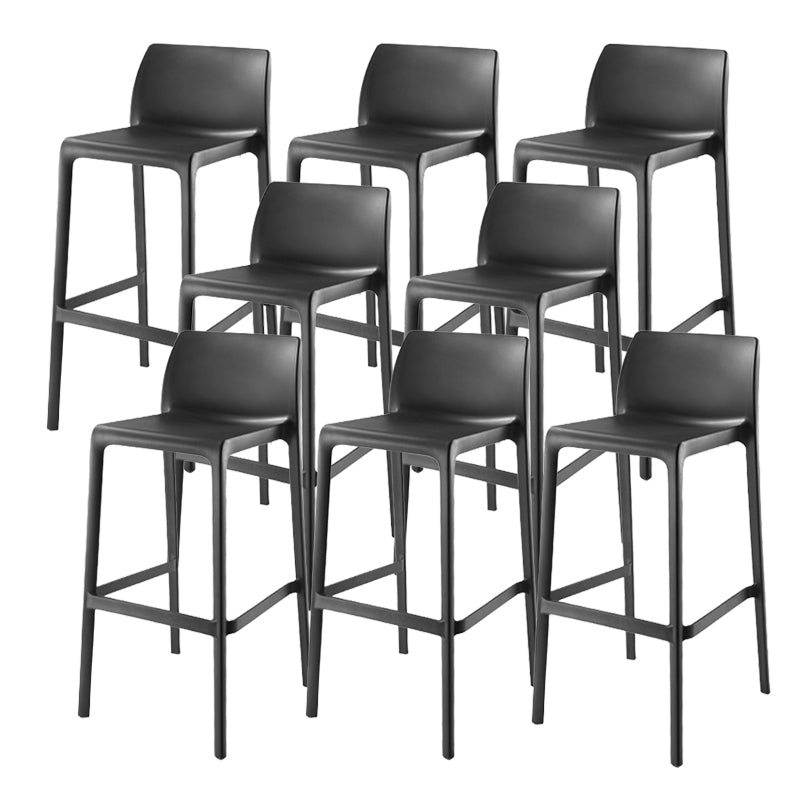 Contemporary Low Back Indoor Plastic Armless Bar Stool with Footrest