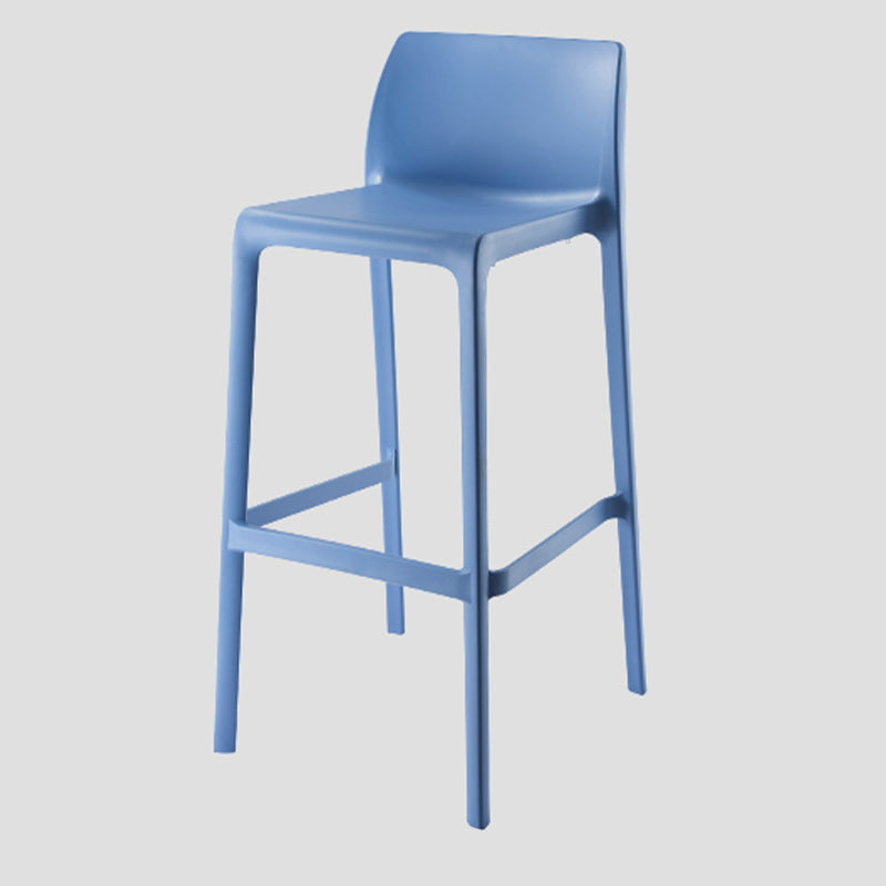 Contemporary Low Back Indoor Plastic Armless Bar Stool with Footrest