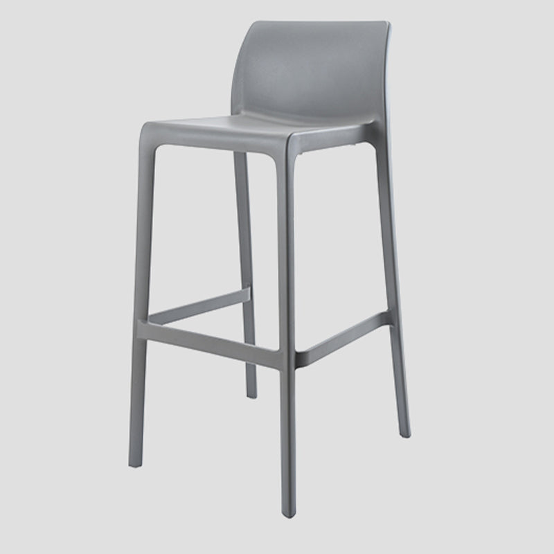Contemporary Low Back Indoor Plastic Armless Bar Stool with Footrest