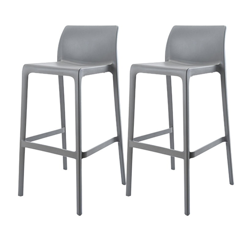 Contemporary Low Back Indoor Plastic Armless Bar Stool with Footrest