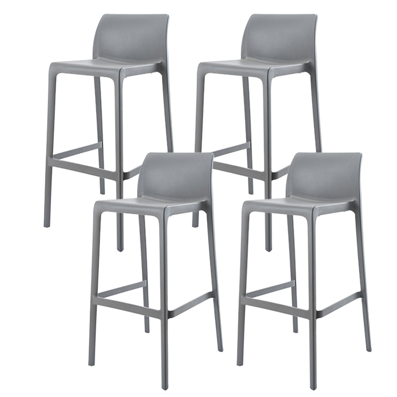 Contemporary Low Back Indoor Plastic Armless Bar Stool with Footrest