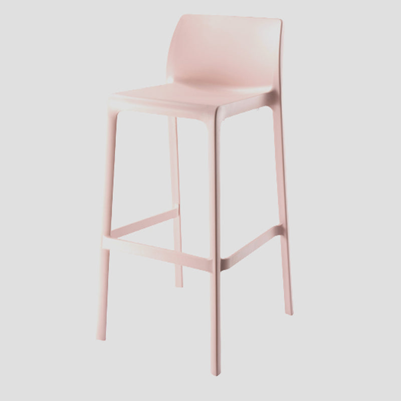 Contemporary Low Back Indoor Plastic Armless Bar Stool with Footrest