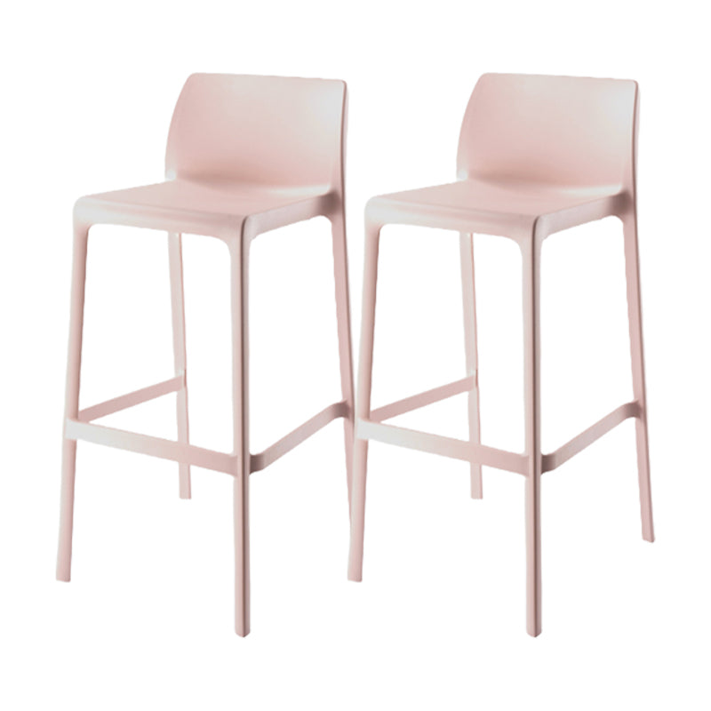 Contemporary Low Back Indoor Plastic Armless Bar Stool with Footrest