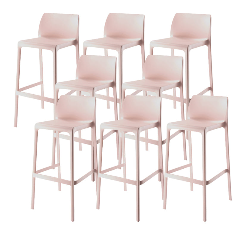 Contemporary Low Back Indoor Plastic Armless Bar Stool with Footrest
