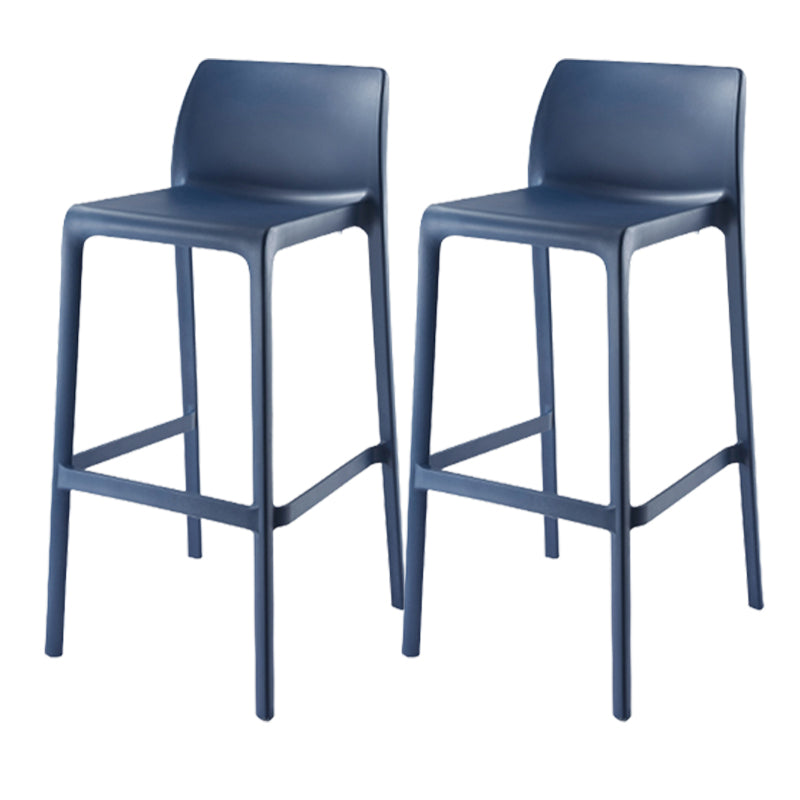 Contemporary Low Back Indoor Plastic Armless Bar Stool with Footrest
