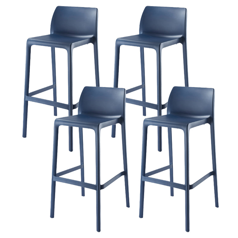 Contemporary Low Back Indoor Plastic Armless Bar Stool with Footrest