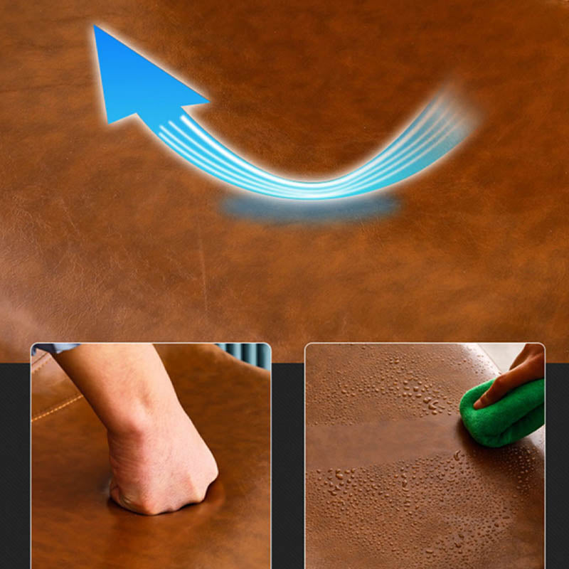 Modern Style Adjustable Backrest Counter Stool with Leather Cushion and Metal Base