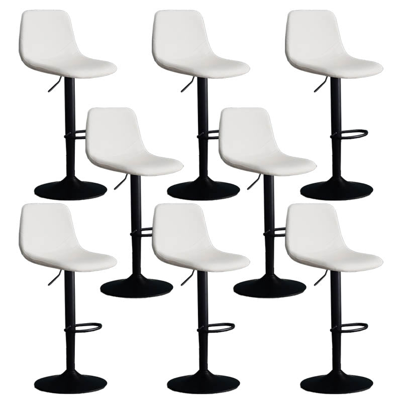 Modern Style Adjustable Backrest Counter Stool with Leather Cushion and Metal Base