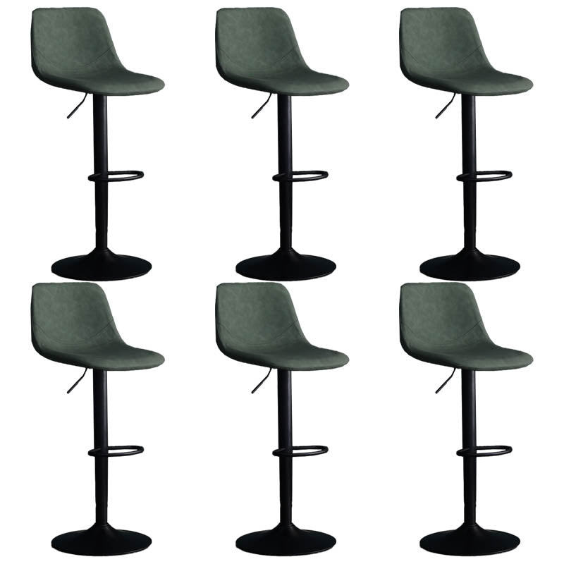 Modern Style Adjustable Backrest Counter Stool with Leather Cushion and Metal Base
