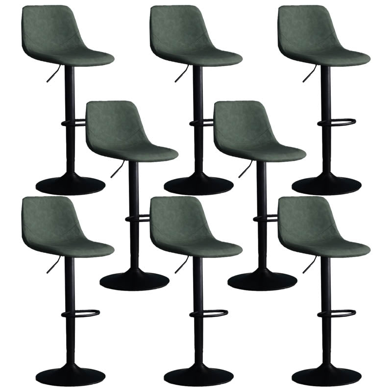 Modern Style Adjustable Backrest Counter Stool with Leather Cushion and Metal Base