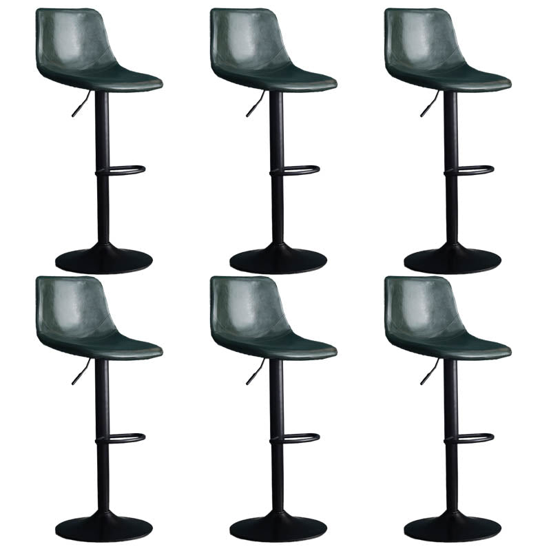 Modern Style Adjustable Backrest Counter Stool with Leather Cushion and Metal Base