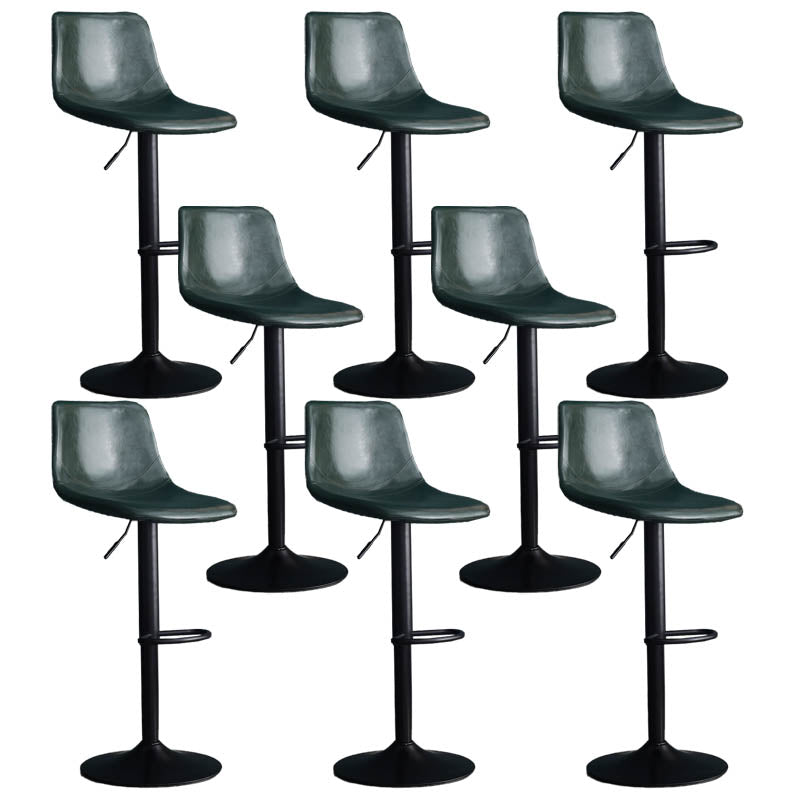 Modern Style Adjustable Backrest Counter Stool with Leather Cushion and Metal Base