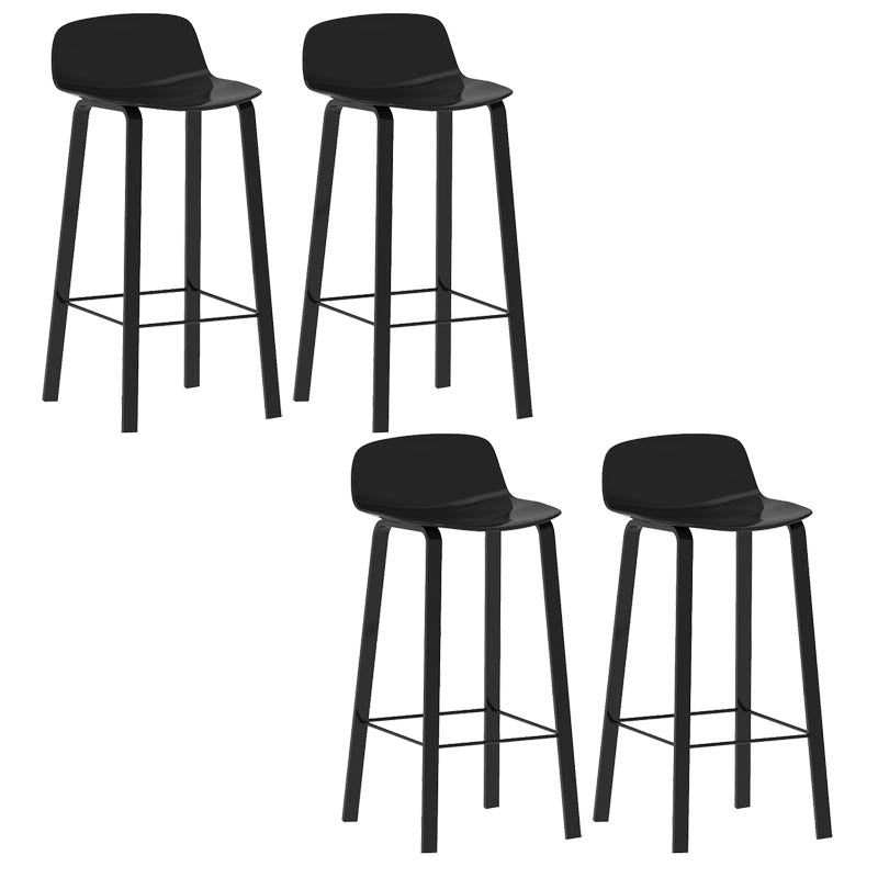 Contemporary Indoor Low Back Armless Bar Stools with Metal Legs