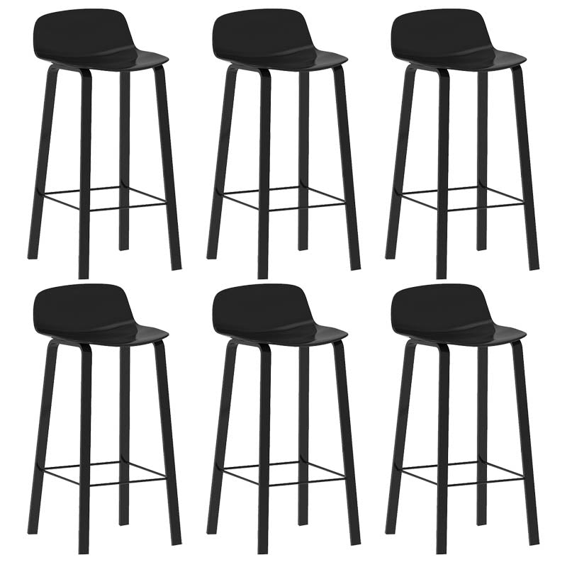 Contemporary Indoor Low Back Armless Bar Stools with Metal Legs