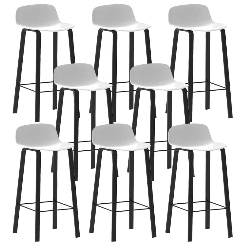 Contemporary Indoor Low Back Armless Bar Stools with Metal Legs