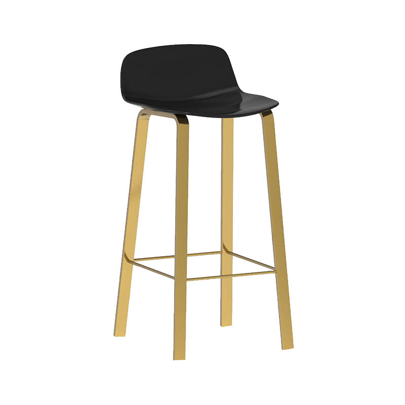 Contemporary Indoor Low Back Armless Bar Stools with Metal Legs