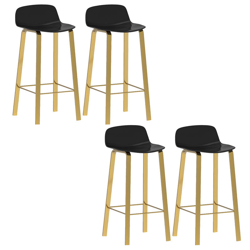 Contemporary Indoor Low Back Armless Bar Stools with Metal Legs