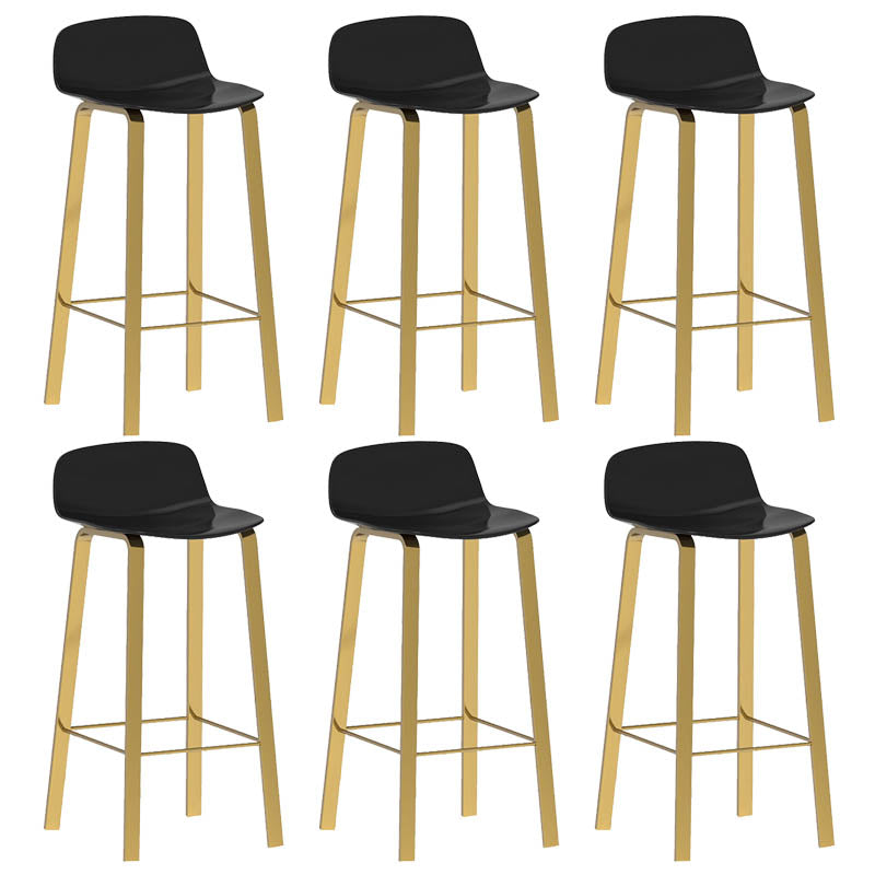 Contemporary Indoor Low Back Armless Bar Stools with Metal Legs