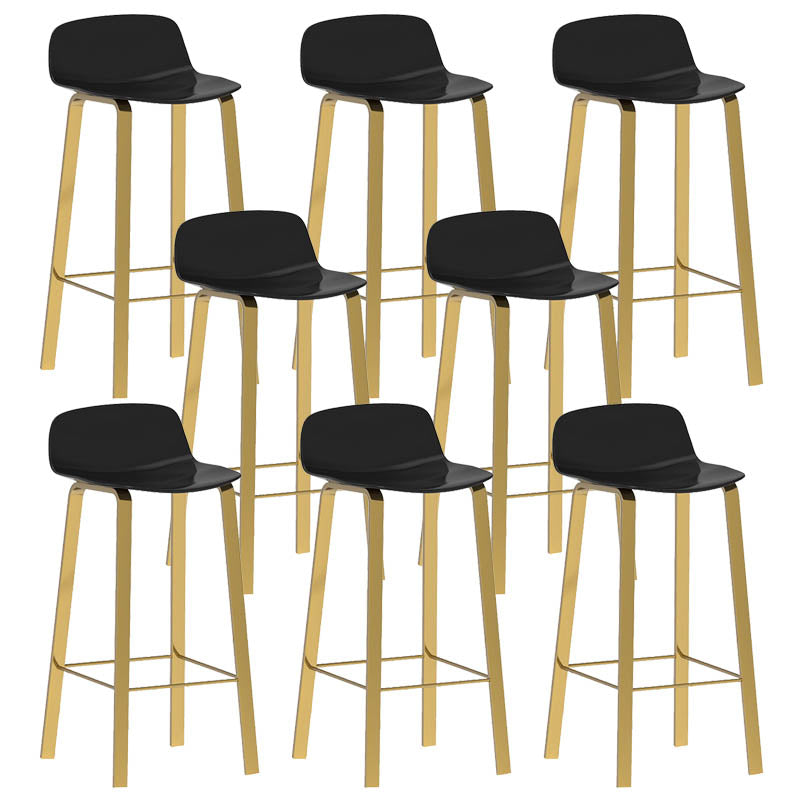 Contemporary Indoor Low Back Armless Bar Stools with Metal Legs