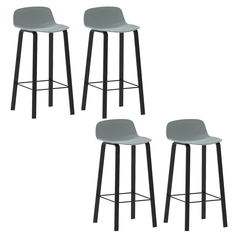 Contemporary Indoor Low Back Armless Bar Stools with Metal Legs