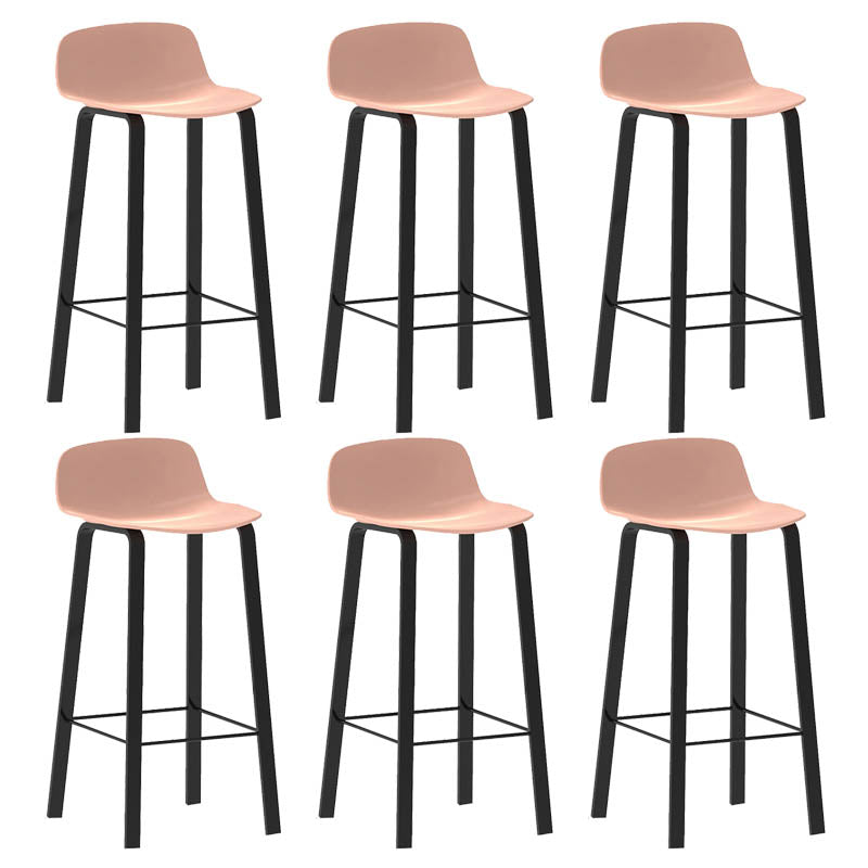 Contemporary Indoor Low Back Armless Bar Stools with Metal Legs