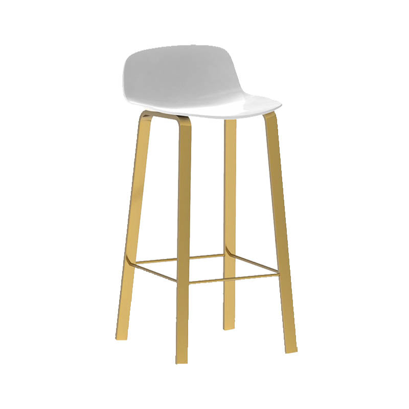Contemporary Indoor Low Back Armless Bar Stools with Metal Legs