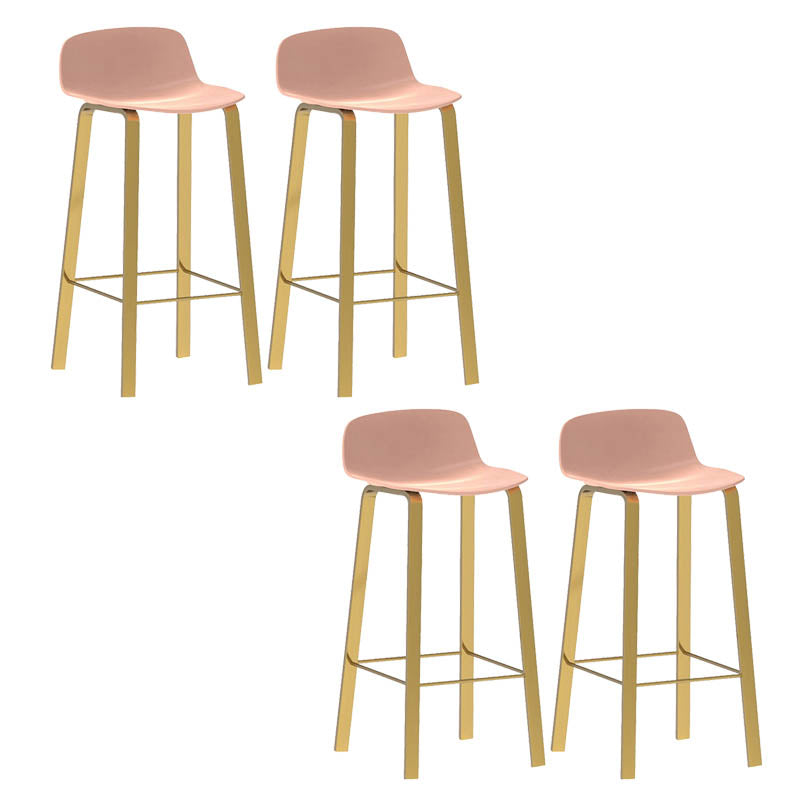 Contemporary Indoor Low Back Armless Bar Stools with Metal Legs