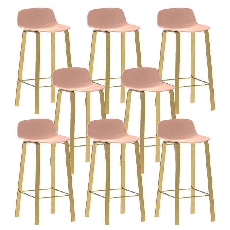 Contemporary Indoor Low Back Armless Bar Stools with Metal Legs