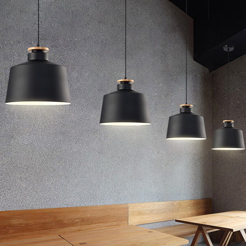 1 grange de tête / cylindre / pendentif effilé de style moderne de style noir / blanc finition en métal plafonnier plafond plafond avec cordon réglable