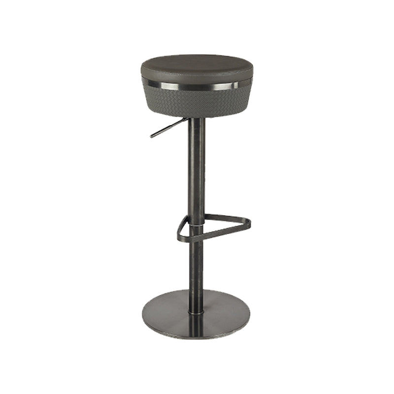 Modern Style Adjustable Armless Counter Stool with Leather Cushion