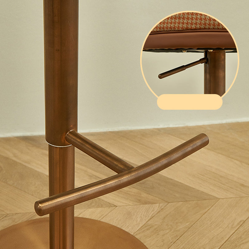 Modern Style Adjustable Armless Counter Stool with Leather Cushion