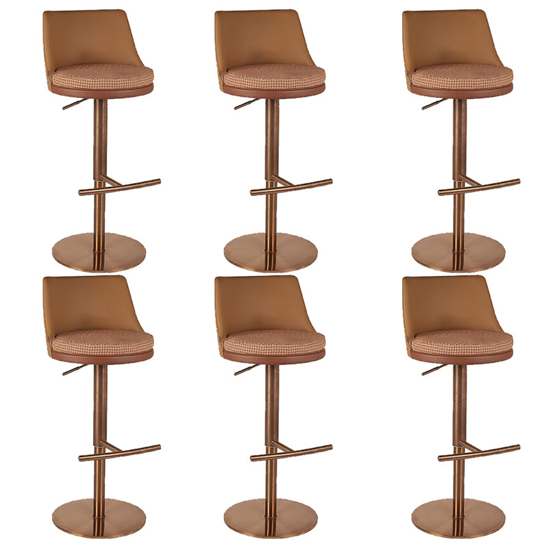 Modern Style Adjustable Armless Counter Stool with Leather Cushion