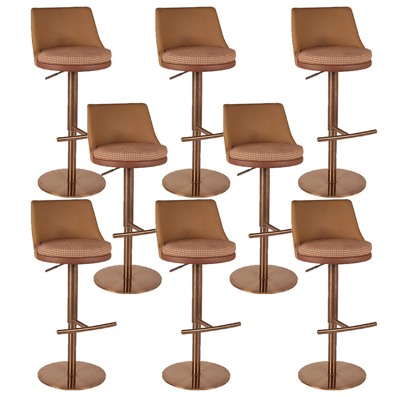 Modern Style Adjustable Armless Counter Stool with Leather Cushion